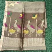 Pure Linen Jamdhani saree-PLJS01