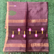 Pure Linen Jamdhani saree-PLJS04