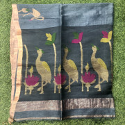 Pure Linen Jamdhani saree-PLJS05