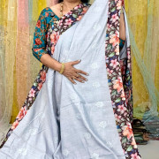 Designer Linen Saree-DLS07
