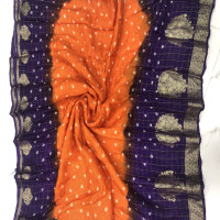 chinon-bandhini-checks-saree-chbs04