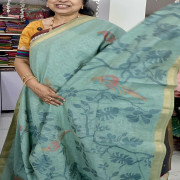 Linen Jamdhani Pythani Pallu saree-LJPS03