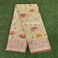 Benaras Tissue Digital print saree:BTDP02