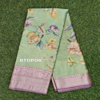 Benaras Tissue Digital print saree:BTDP06