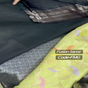 Fusion saree, Maslin Jamdhani with Gadwal-FMG05