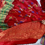 Fusion saree, Maslin Jamdhani with Gadwal-FMG011