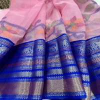 Fusion saree, Maslin Jamdhani with Gadwal-FMG013