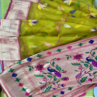 Fusion saree, Maslin Jamdhani with Gadwal-FMG016