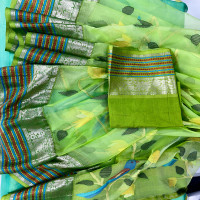 Fusion saree, Maslin Jamdhani with Gadwal-FMG020