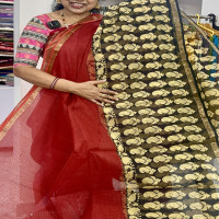 Pure Cotton Kota Azhrakh Print Saree-PCKA07