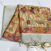 Tusser Kalamkari saree-TKLS12