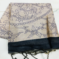 Tusser Kalamkari saree-TKLS15
