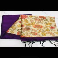Tusser Kalamkari saree-TKLS19