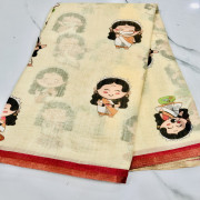 Linen Digital Saree-LDS04