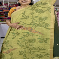 Linen Jamdhani Pythani Pallu saree-LJPS05