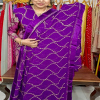 Viscose Georgette work saree-VGS02