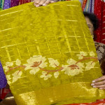 Chinon Crepe Checks Saree-CHCS01