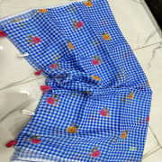 Vintage Linen Checks saree-VLCH01
