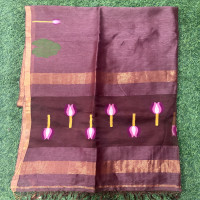 Pure Linen Jamdhani saree-PLJS04