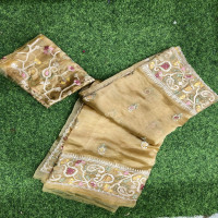 Glass Tissue Cocktail Designer Saree-GTDS01