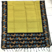 Tanjore Paint Khadi Pattu Sarees-TKPS06