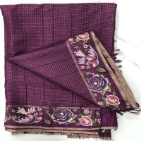 Tusser Petite Point Works Sarees-TPP05