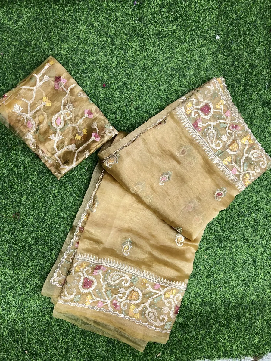 Glass Tissue Cocktail Designer Saree