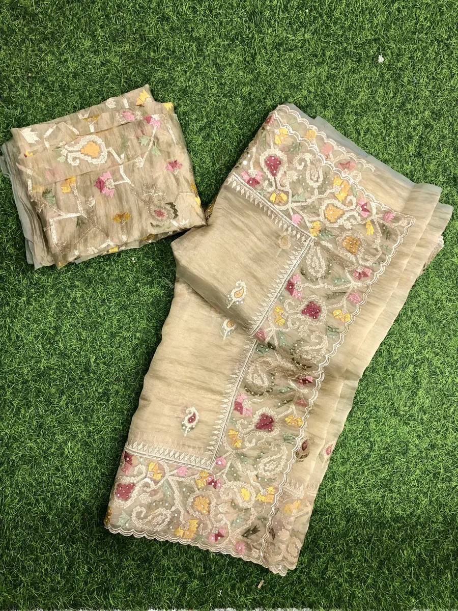 Glass Tissue Cocktail Designer Saree