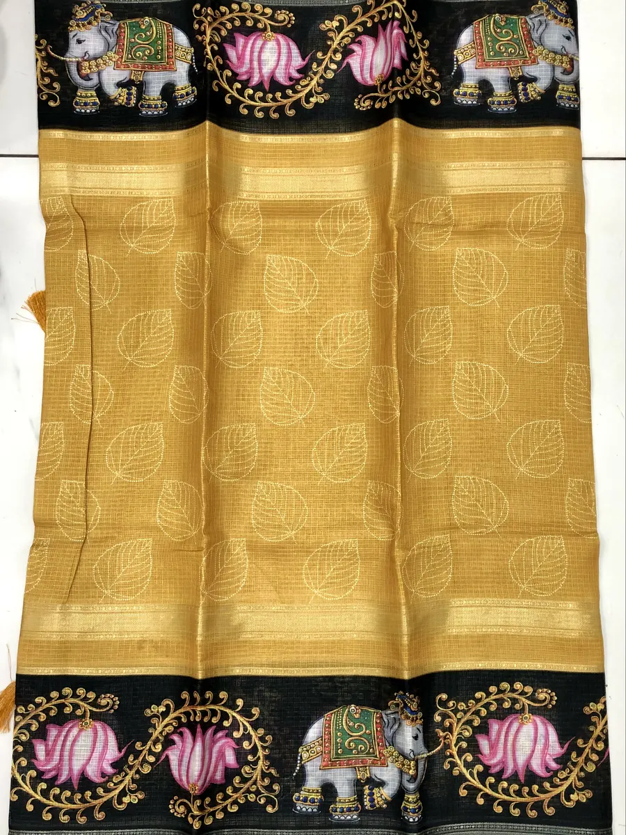 Silk Kota Tanjore Paint Sarees