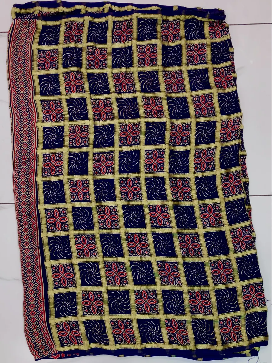 Model Silk Ajhrakh Sarees