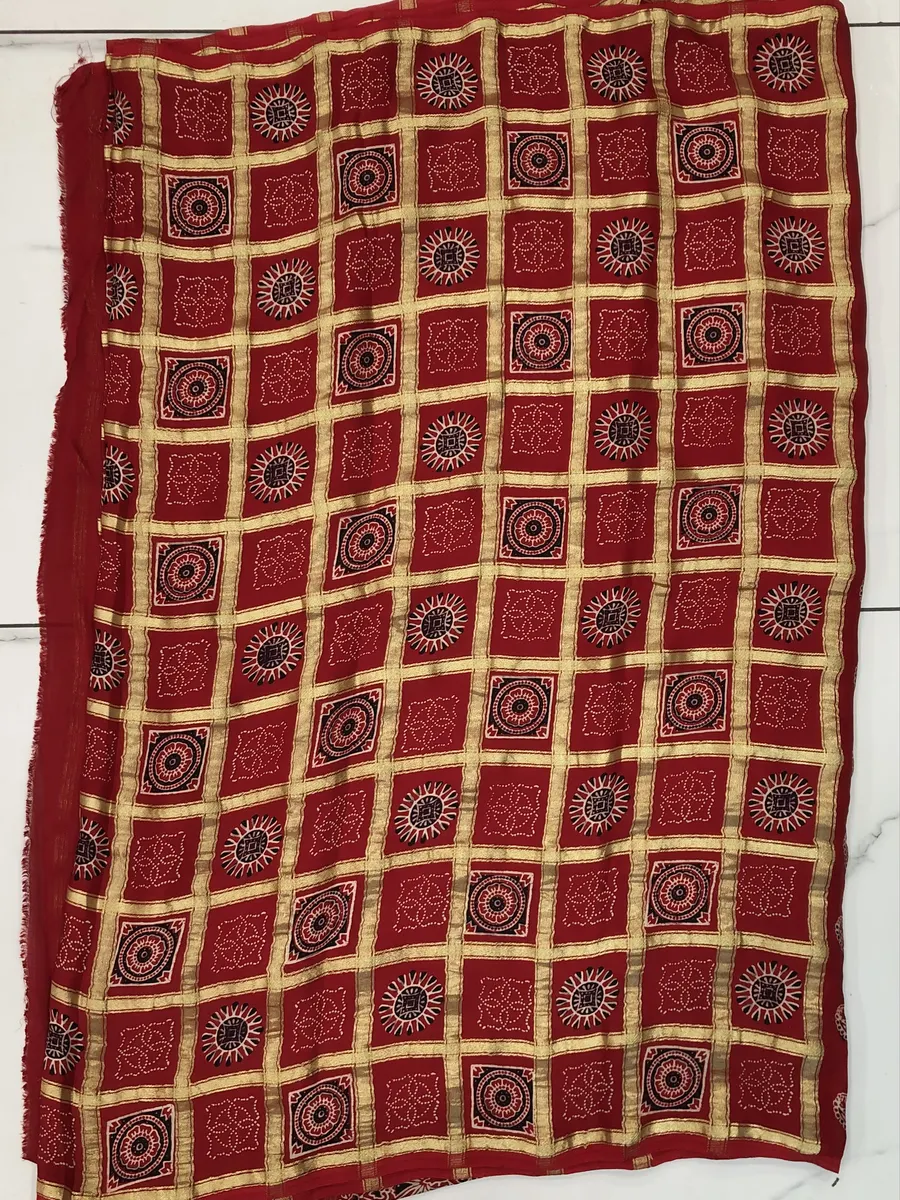 Model Silk Ajhrakh Sarees