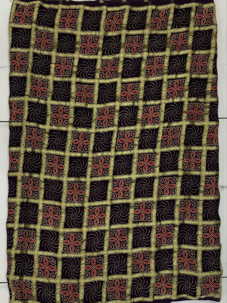 Model Silk Ajhrakh Sarees