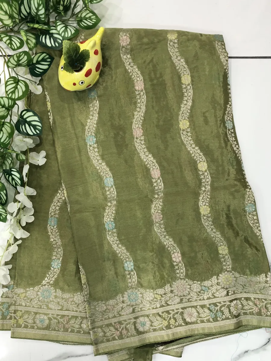 Benaras Chinon Crepes Sarees