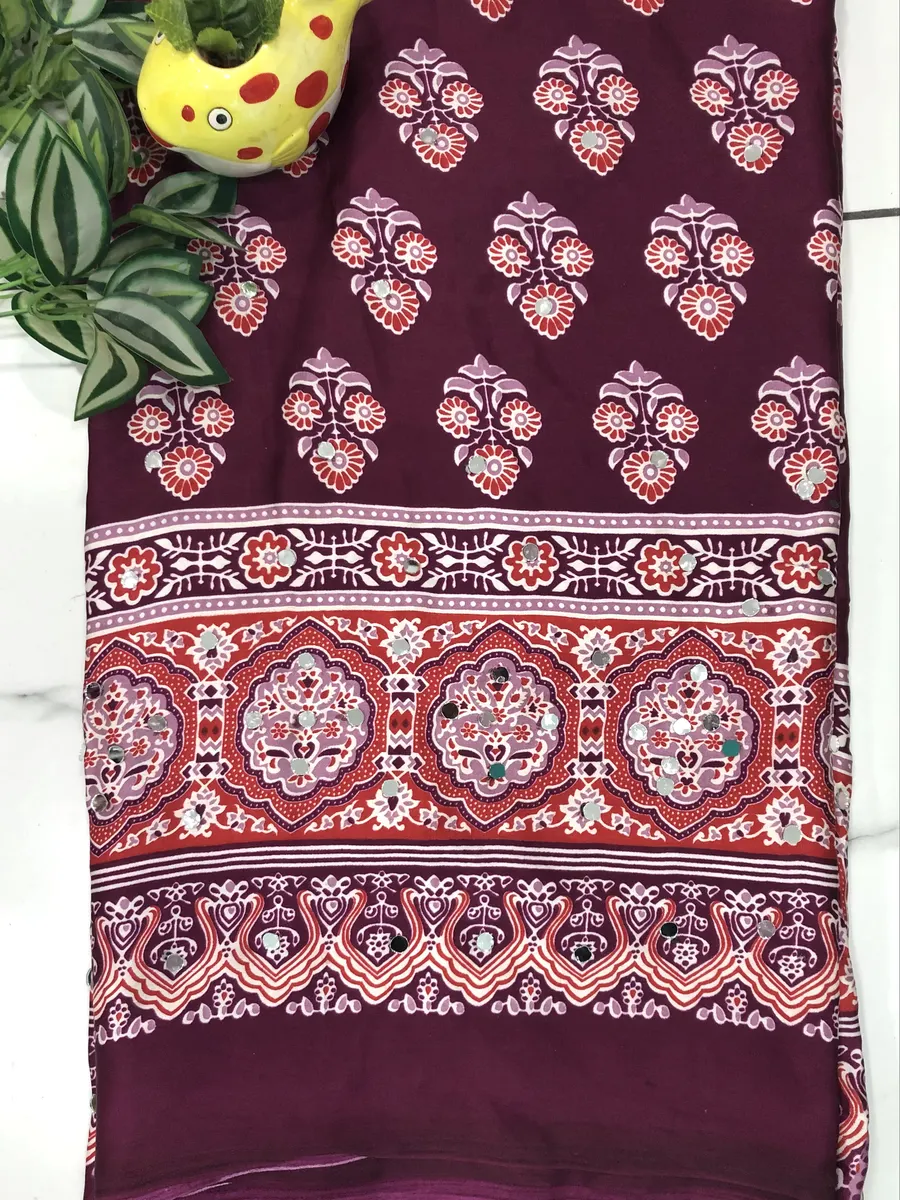 Model Silk Azhrakh With Mirror Work sarees