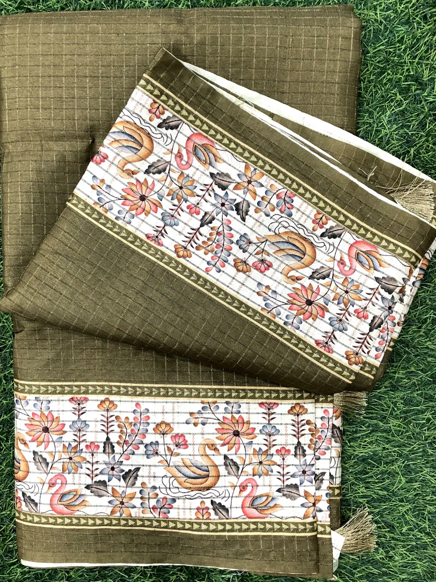 Tusser Checks Sarees