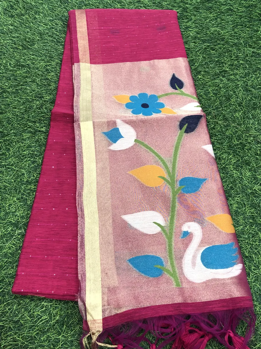 Linen Jamdhani Sarees