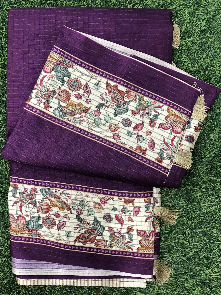 Tusser Checks Sarees