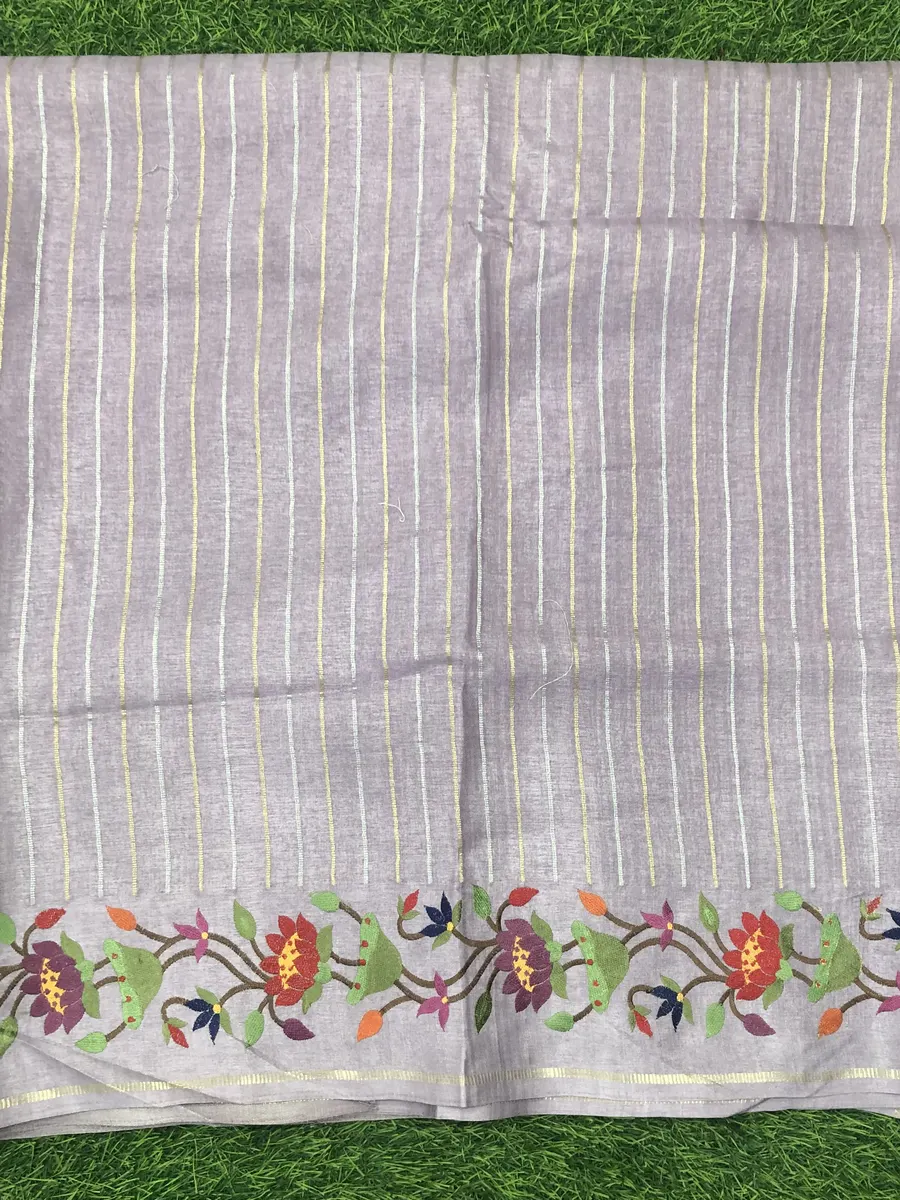 Tusser Parcy Work Saree