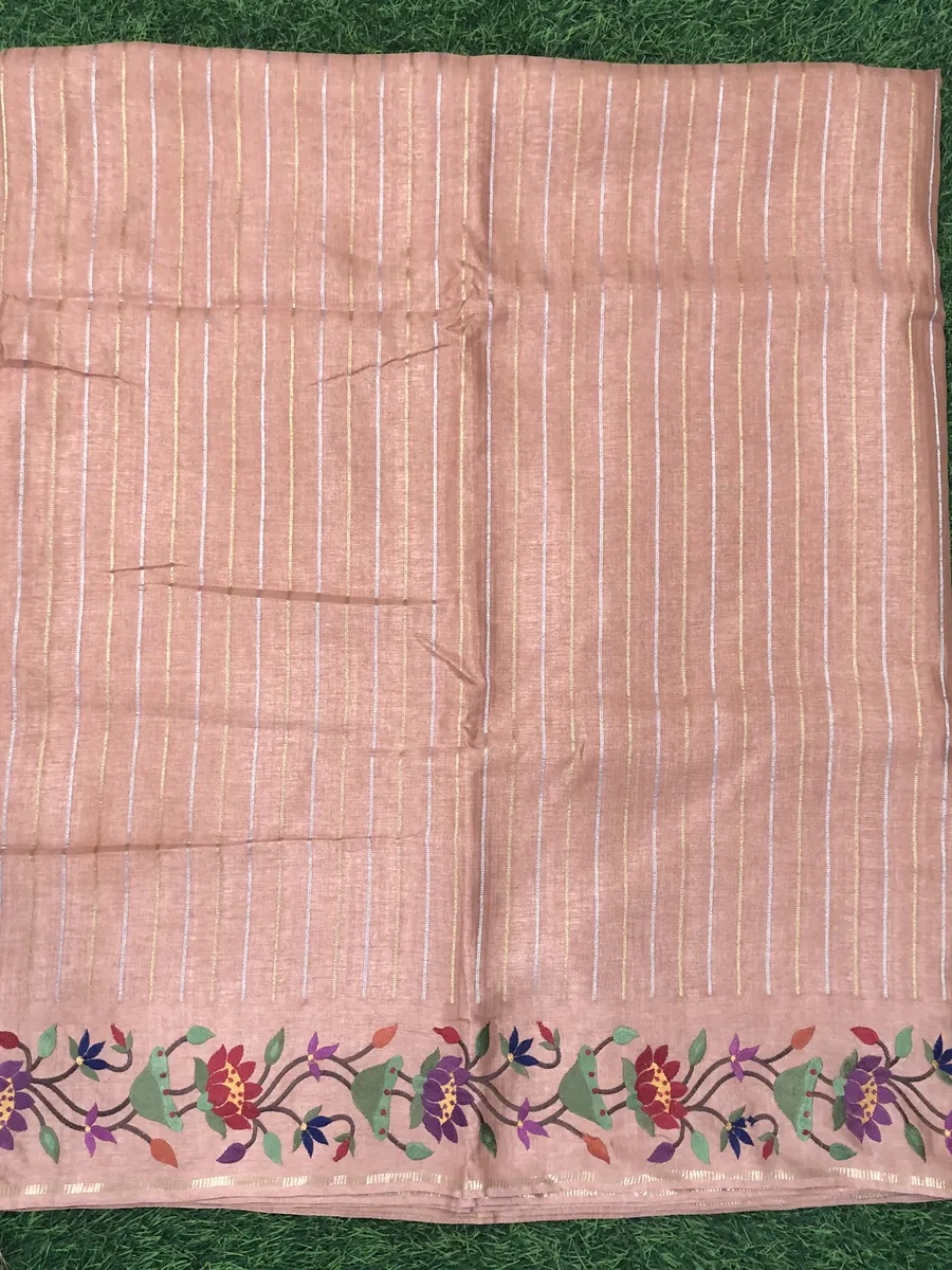 Tusser Parcy Work Saree
