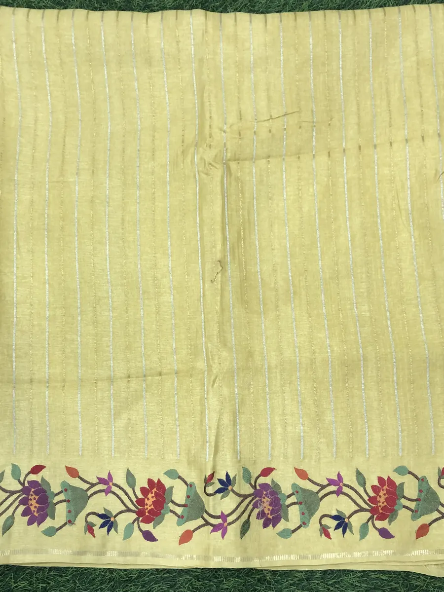 Tusser Parcy Work Saree