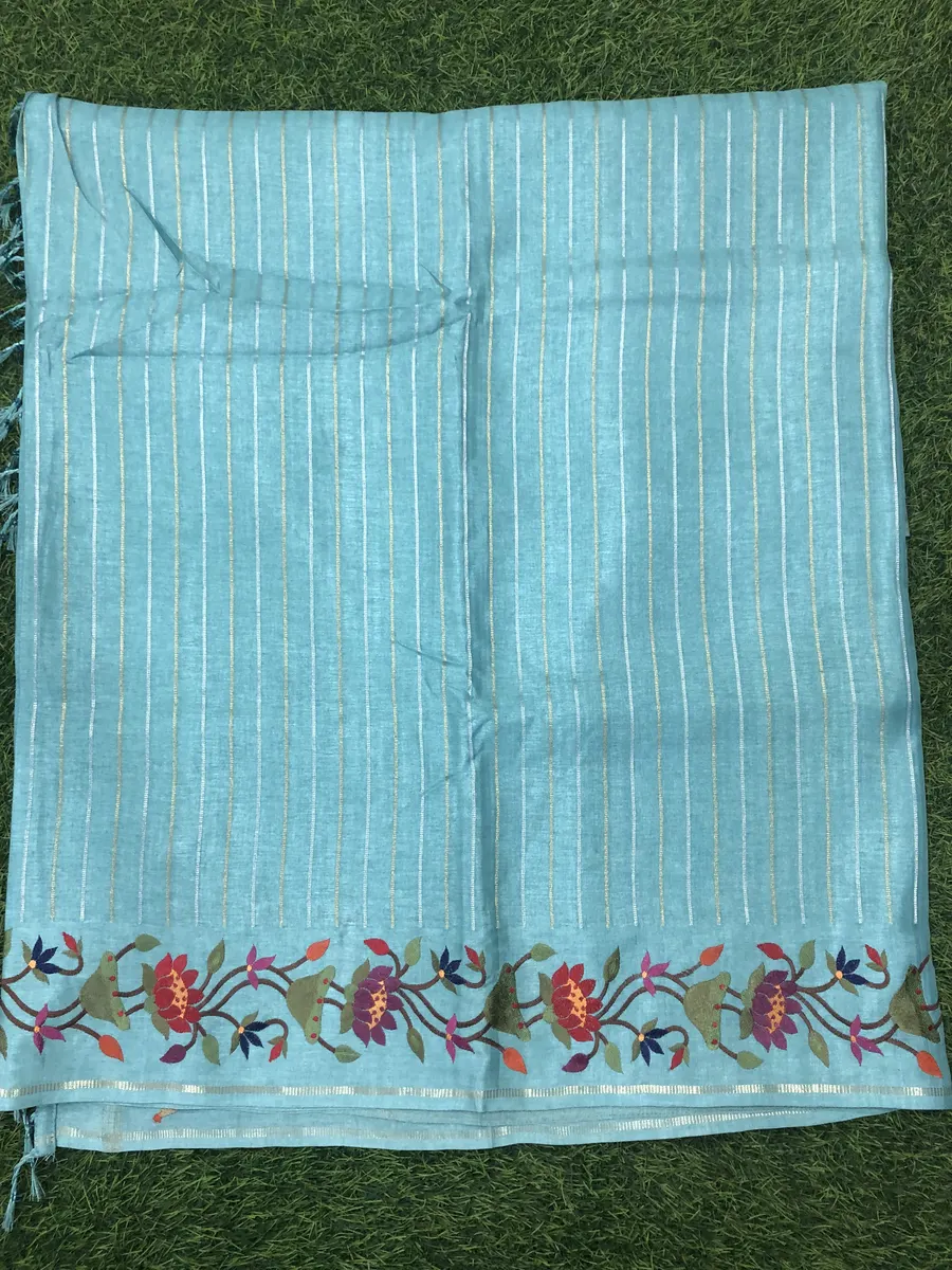 Tusser Parcy Work Saree