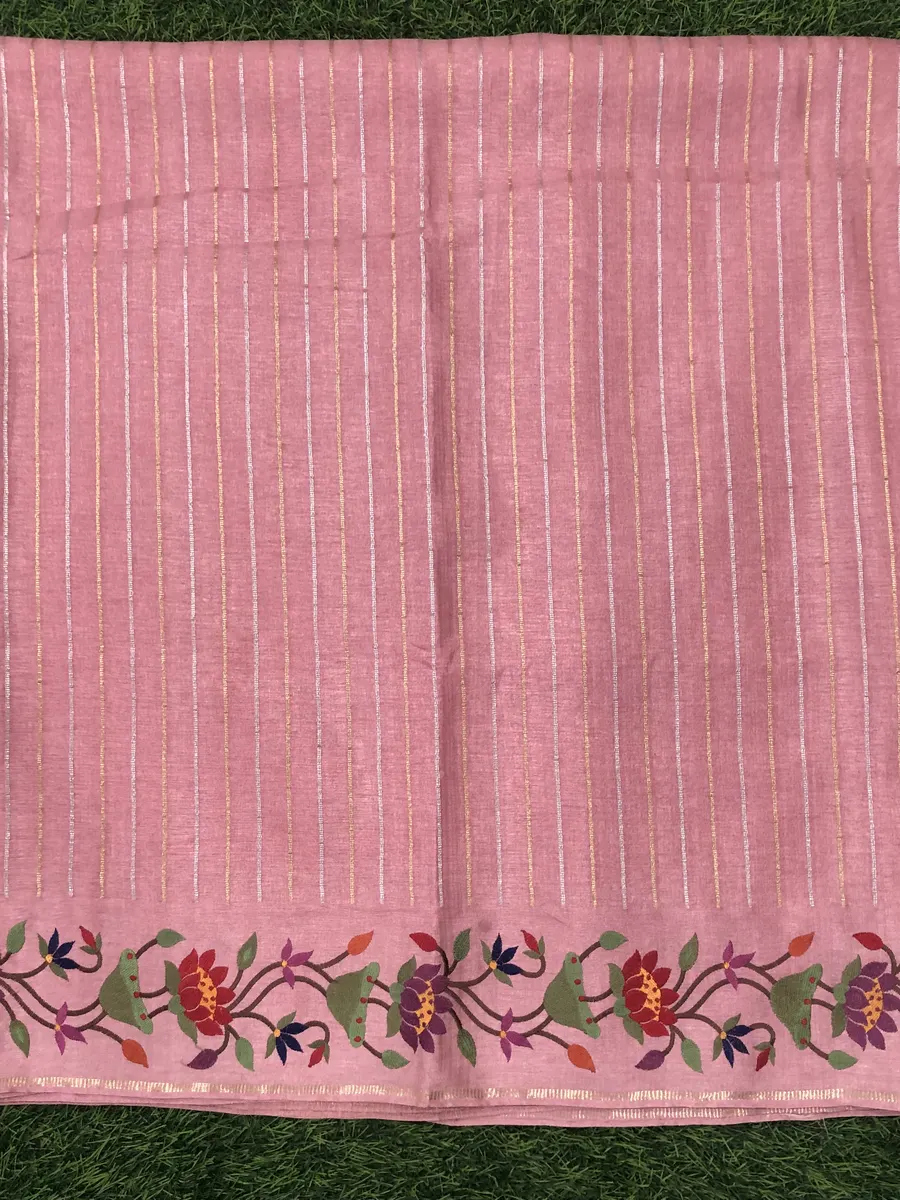 Tusser Parcy Work Saree