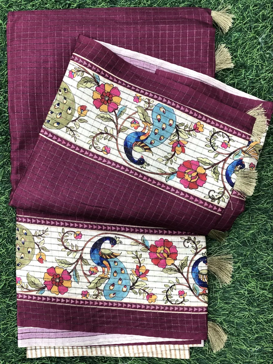 Tusser Checks Sarees