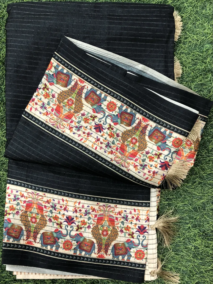 Tusser Checks Sarees
