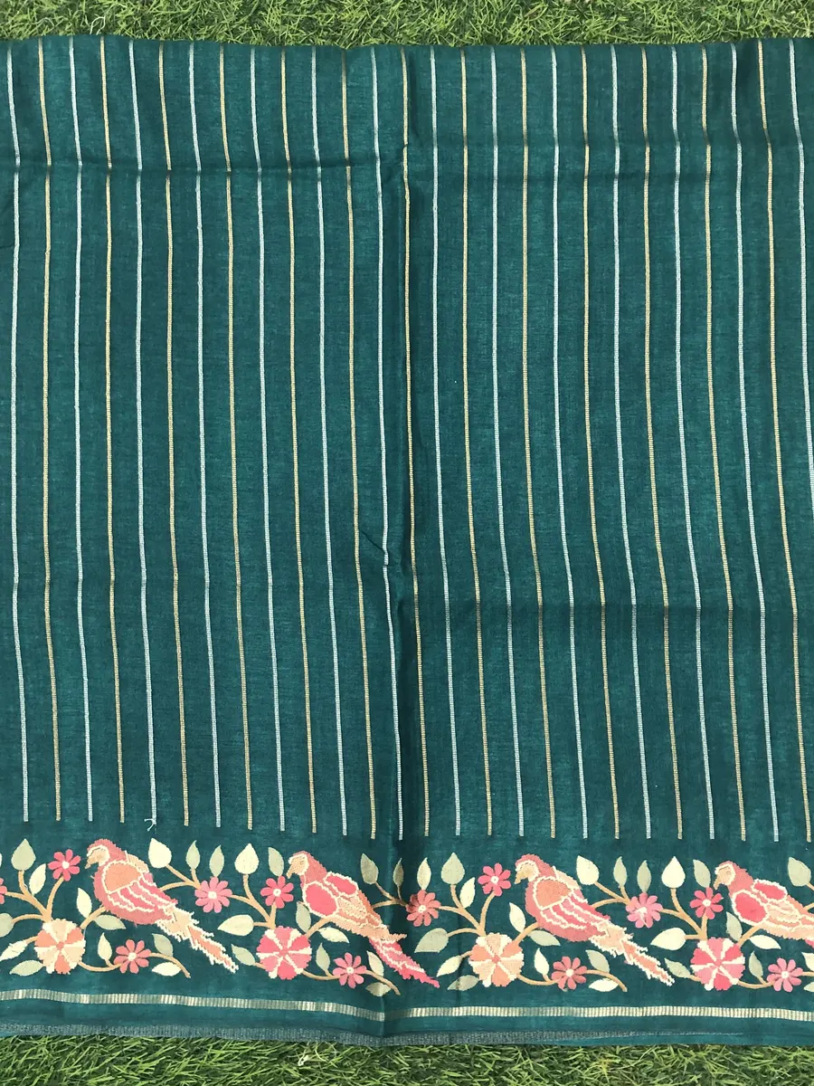 Tusser Petite Point Work Saree