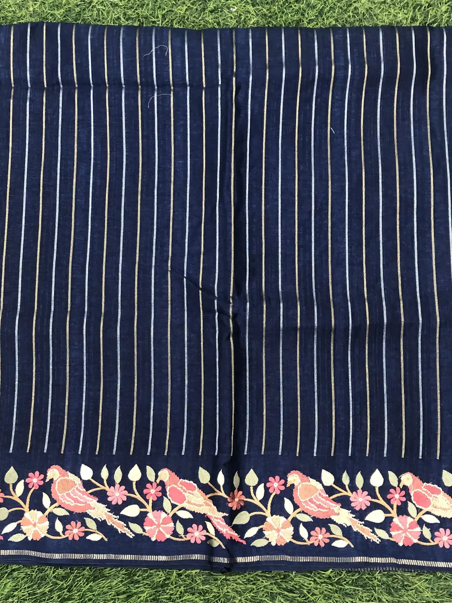 Tusser Petite Point Work Saree