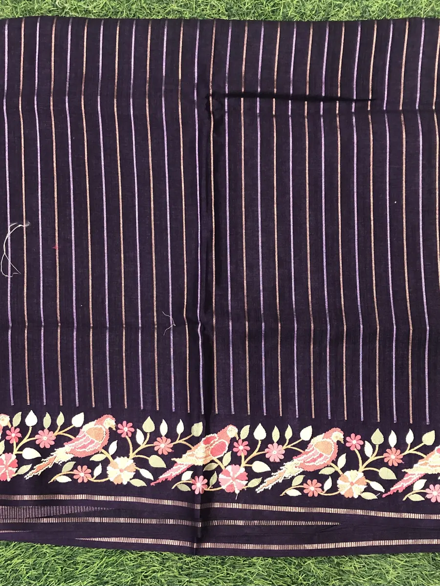 Tusser Petite Point Work Saree