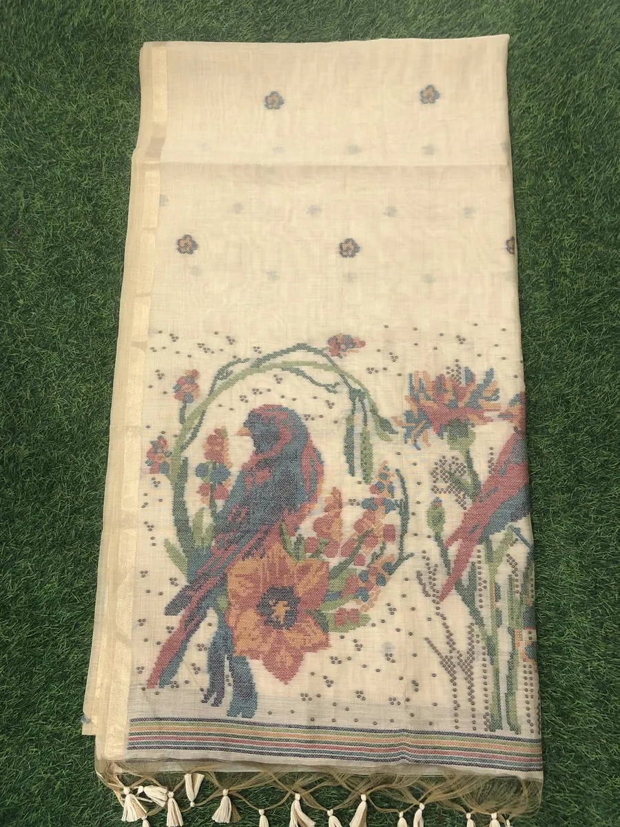 Linen Jamdhani Sarees