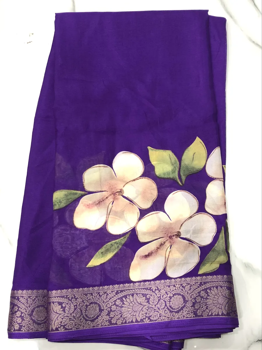 Mangalagiri Chinon Crepes Sarees