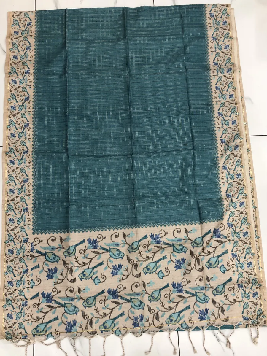 Tusser Checks Sarees